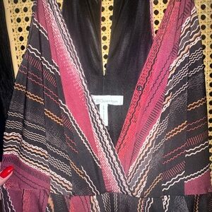 BCBGeneration Striped V-Neck Print Dress